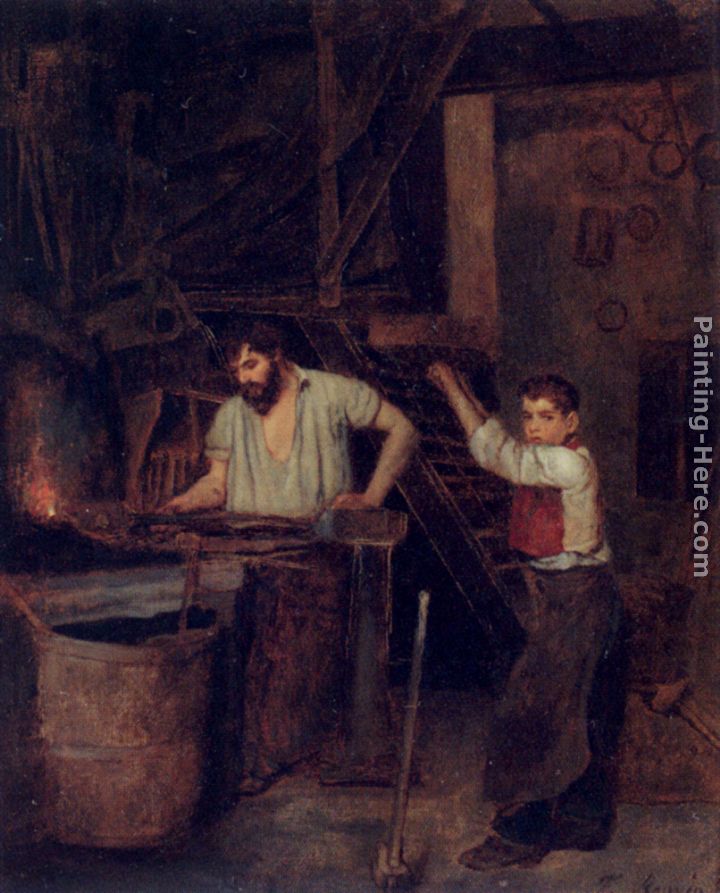 The Blacksmith's Shop painting - Francois Bonvin The Blacksmith's Shop art painting